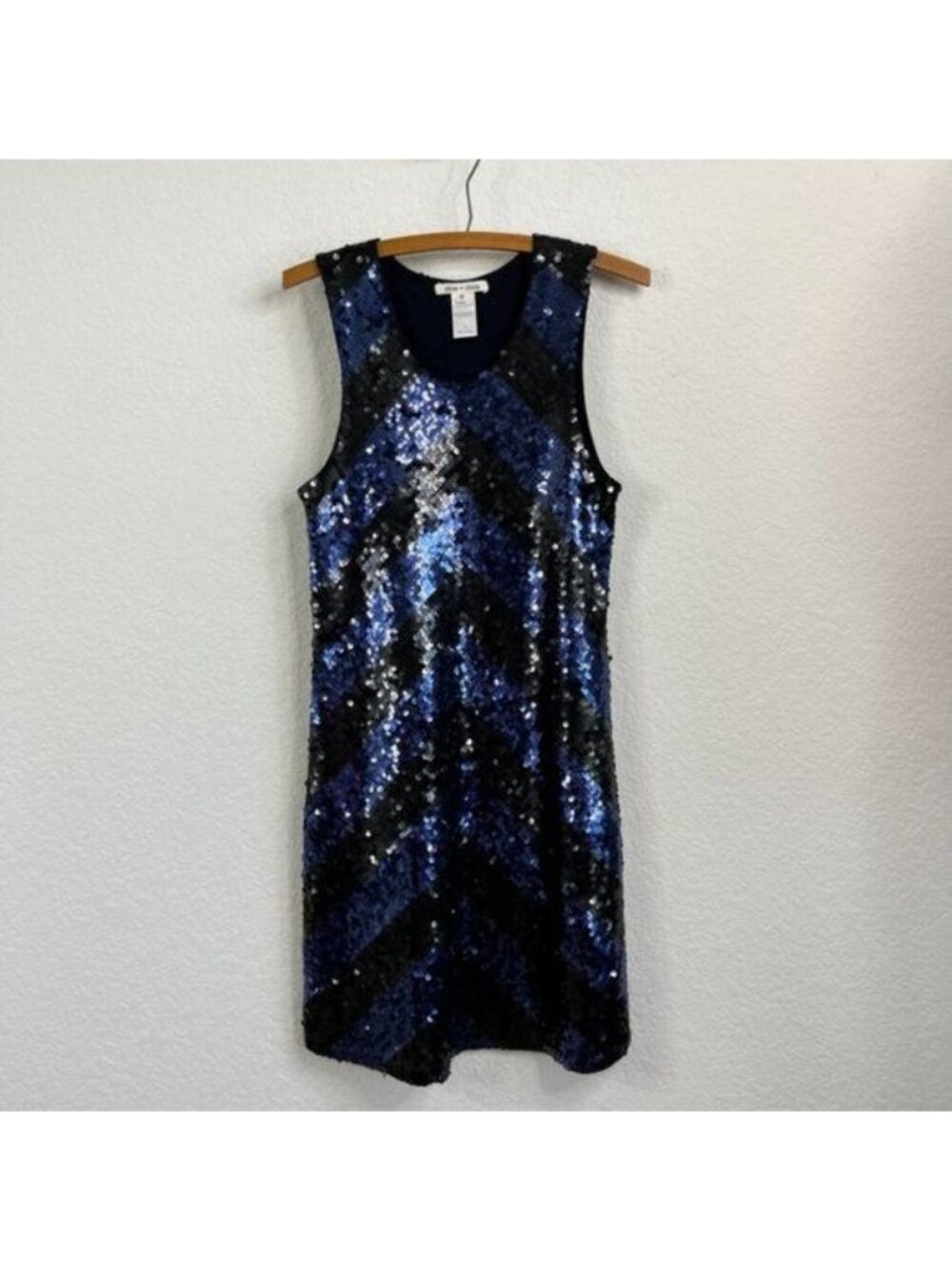 A+O Sequin Chevron Cocktail Mini Dress